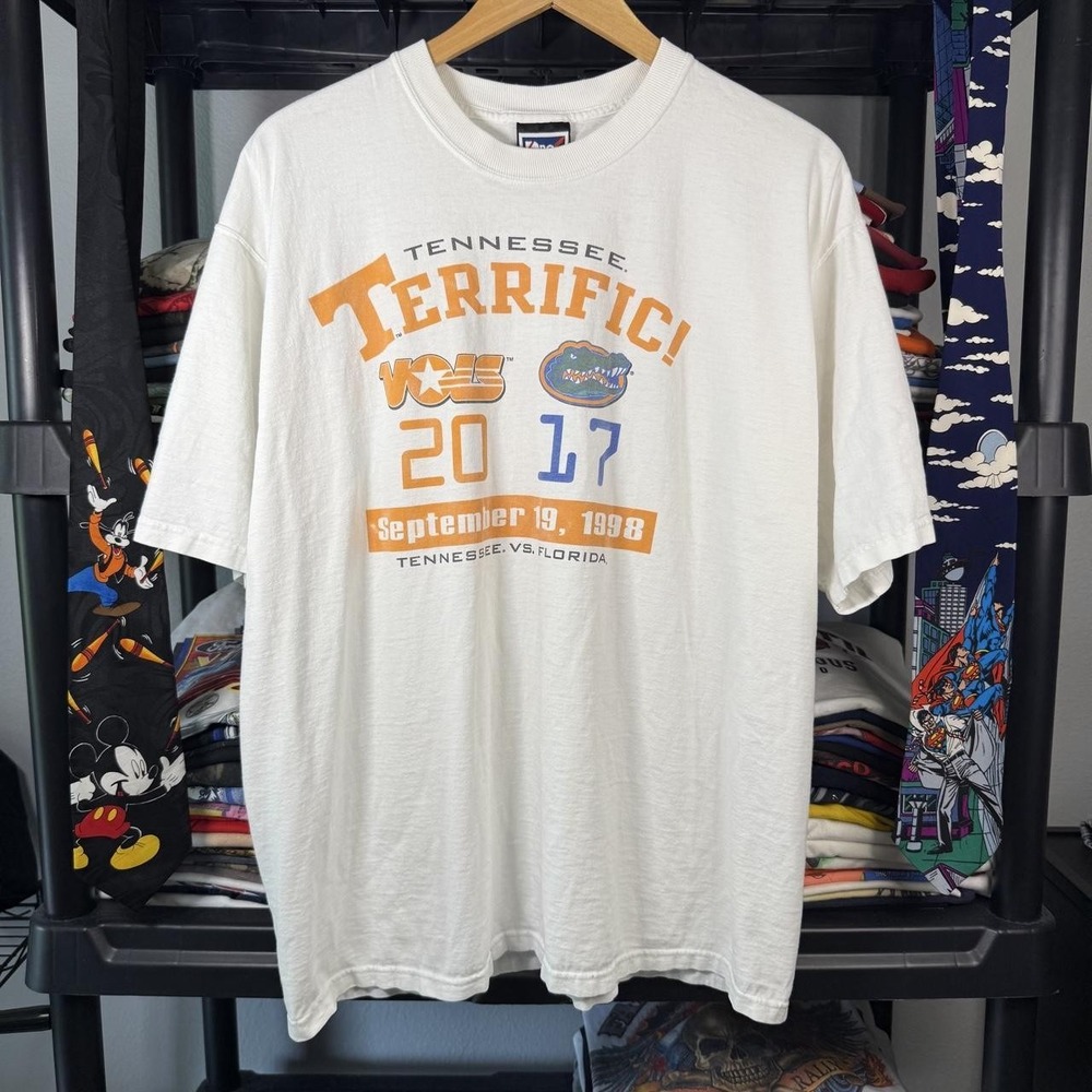 Tennessee Volunteers vs Florida Gators 1998 Men's White T-Shirt Size XL Vintage